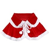 TENDYCOCO Christmas Cape Short Xmas Cloak Santa Shawl Velvet Cloak Costume Mrs Santa Claus Cape R...