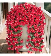Besteek Artificial Bougainvillea Flowers Plants for Outdoors Decoration, 2 Pcs Faux Silk Flowers ...