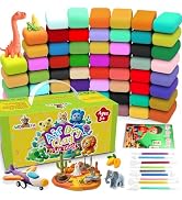Air Dry Clay 60 Colors Foam Clay Non-Sticky Soft Air Dry Foam Clay, Moldable Super Light Clay wit...