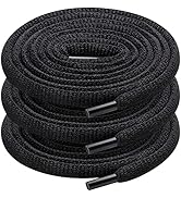 UpUGo 3 Pair Oval Shoe Laces, Half Round 1/4" Shoelaces for Athletic Running Sneakers Shoes Boot ...