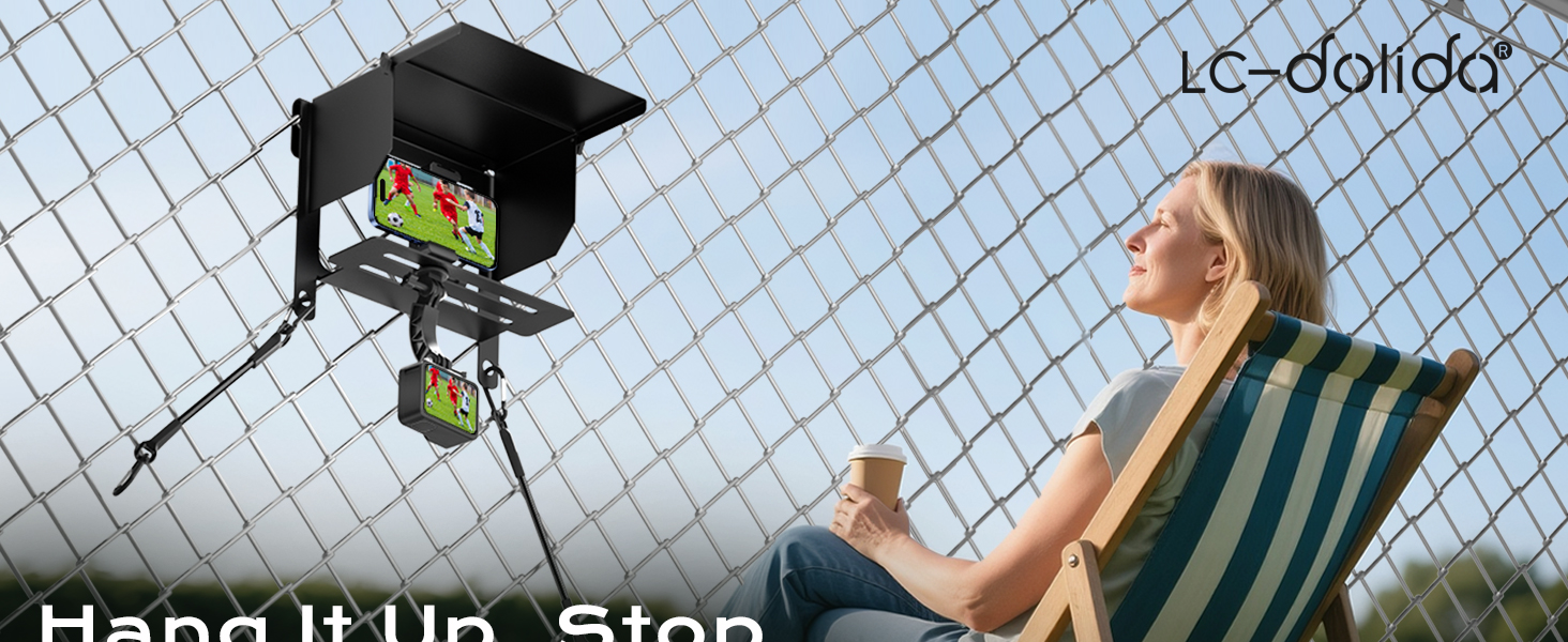 LC-dolida 2-in-1 Fence Mount, Includes Adjustable Sunshade for Outdoor Recording, Compatible