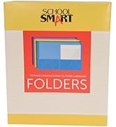 School Smart 2-Pocket Folders, Assorted Colors, Pack of 25 - 084900