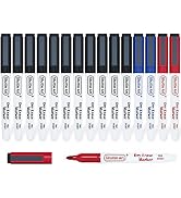 Dry Erase Markers, Shuttle Art 15 Pack 3 Colors Magnetic Whiteboard Markers with Erase, Fine Poin...