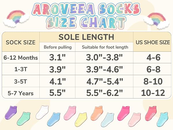 Aroveea baby toddler boys girls socks colorful