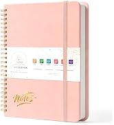 Lined Spiral College Ruled Journal Notebook,140 Pages,A5(5.9" x 8.3") | Rose Pink,Hardcover,for M...