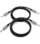 KOOKFJLLZ 1/4 to 1/4 TS Speaker Cable 6Ft, 12 AWG 500W OFC Gold Plated Heavy Duty Amp Cord for Gu...
