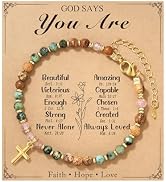 HGDEER Natural Crystal Healing Bracelet for Women - Amethyst Tiger Eye Clear Quartz Black Tourmal...