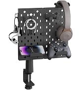 PEGZONE Clamp-on Pegboard, Modular Headphone and Controller Holder, Rotatable Controller Stand wi...