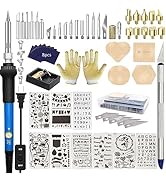 Wood Burning Kit 71 Pcs, Iron Leather Soldering Pyrography Pen with Adjustable On-Off Switch Cont...