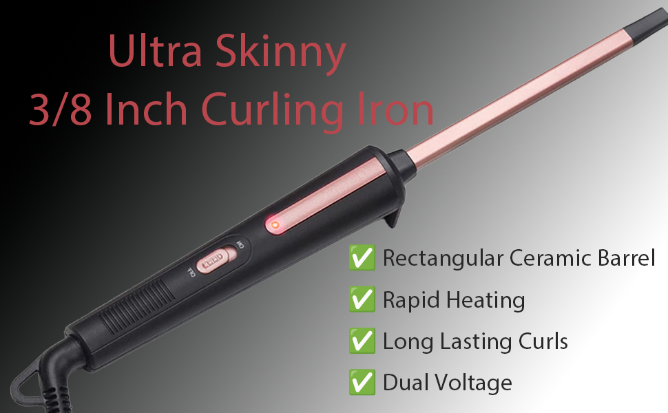 3/8 Inch Small Curling Iron Wand