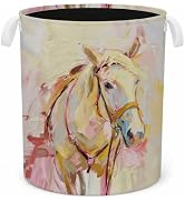 Billaion Horse Decor Laundry Basket,Modern Western Horse Farmhouse Laundry Hamper Waterproof Coll...