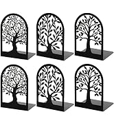 Bookends, Book Ends, Metal Bookends for Shelves Decorative, Tree Bookend Stopper for Heavy Books,...