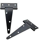 TamBee T-Strap Shed Hinge Gate Strap Heavy Duty Hinge Door Barn Gates Hinges Black Wrought Hardwa...