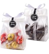 YunKo Cookie Bags for Gift Giving Cellophane Clear Treat Bags for Favors Mini Loaf,Bundt Cake,Hot...