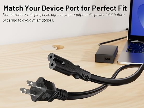 2 prong tv power cord