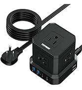 TOPREK Power Strip Surge Protector (700J), 10 FT Flat Extension Cord with 5 Outlets, 2 USB-C & 2 ...