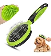 2PCS Pet Grooming Tools - Double-Sided Brush for Shedding and Bathing, Suitable for Short/Long Ha...