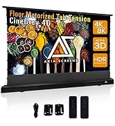 Akia Screens CLR and ALR Pull Up Projector Screen Motorized with Remote, Floor Rising Projector S...