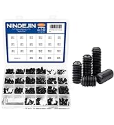 NINDEJIN 666pcs Set Screws, M2 M3 M4 M5 M6 M8 Metric Internal Hex Drive Set Screws & Allen Key Wr...