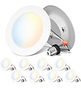 ANWIO LED Recessed Light 4inch w/E26 ConversionKit, Retrofit Light Color Temperture Selectable 27...