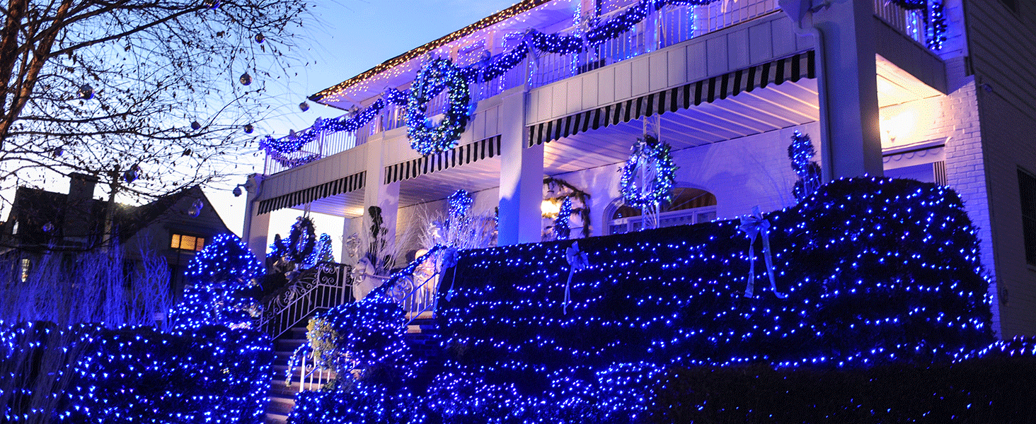 blue christmas lights