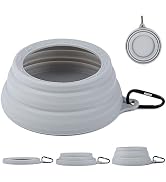 OHMO-Collapsible Dog Water Bowl No Spill from Car Movement(24oz Medium, Ash), Travel Dog Bowls, L...