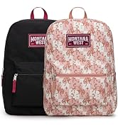 Montana West Backpack for Women Men 2 PCS Lightweight College Bookbags Casual Daypack Backpacks f...