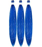 Gozill Blue Braiding Hair Pre stretched Glitter Tinsel Prestretched Hypoallergenic Braiding Hair ...