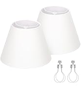 Small Lamp Shades Set of 2, White Lamp Shades for Table Lamps 5.5" Top x 10" Bottom x 6.6" High, ...