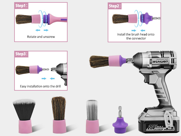 Car Detail Drill Brush Set