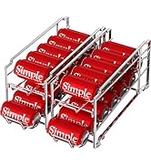 Simple Houseware Stackable Front Loading Beverage Can Dispenser Rack, Chrome - 2 Pack
