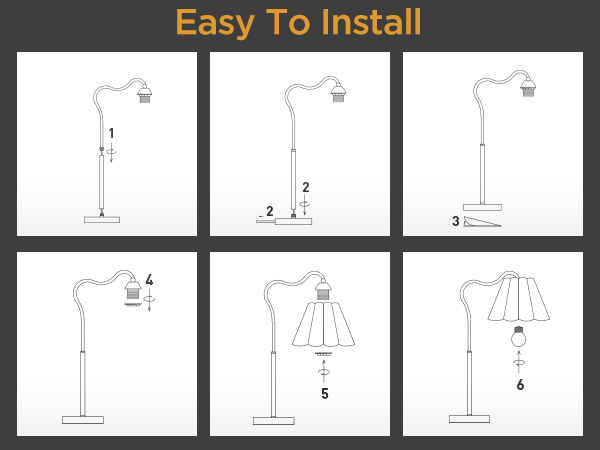 Modern Table Lamps, Nightstand Bedside Lamps with Umbrella Form Linen Lampshade