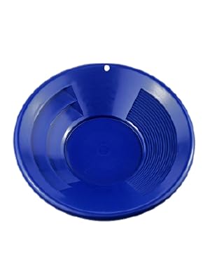 plastic gold pan on white background