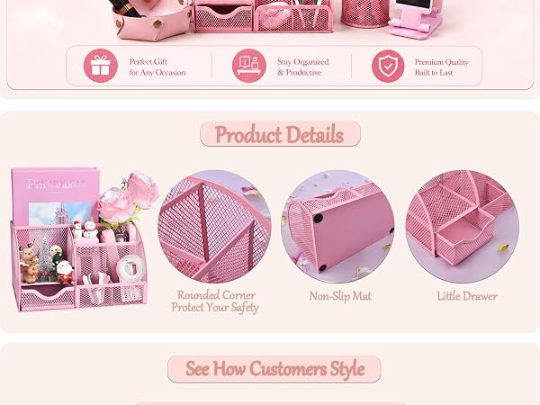 Pink Desk Accessories