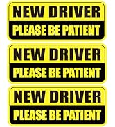 New Driver Car Magnet for Car, 3 Pcs Magnetic learner Driver Sign for Car, 10 x4 in Be Patient Ne...