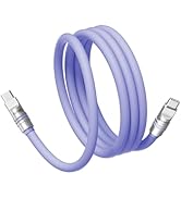 Hichain Type-C to Type-C Fast Charging Cable 60W Purple Durable Soft Silicone Extra Thick USB C C...