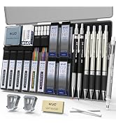 WUO 38PCS Art Mechanical Pencil Set with Storage Case, Metal Drawing Pencil | 0.3, 0.5, 0.7, 0.9 ...