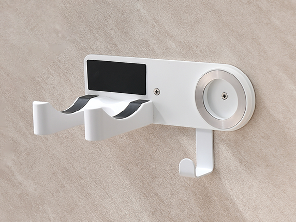 white hair dryer holder