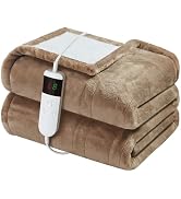 DANENOSA Electric Heated Blanket Full Size 72''x84'' Soft Flannel & Sherpa Electric Blanket with ...