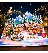 APOTODITO Christmas Card, Pop Up Card with Music and Light, Christmas Cards for Kids Women Men Fr...