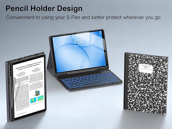 Tab A11+ Plus 11 inch keyboard case Built-in pencil holder carry and better protect your pencil