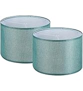 PATIKIL Drum Lamp Shades Set of 2, 13"x13"x9" Linen Round Lamp Shade for Table Lamps Easy Assembl...