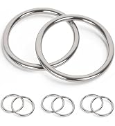 ZUSFUL 3.15 inch Metal O Rings,Stainless Steel Round Ring Buckles 5/64" Wire Diameter,metal rings...