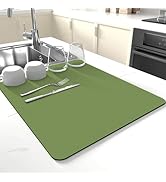 Dish Drying Mat for Kitchen Counter,Drying Mat for Dish Rack,Absorbent Hide Stain Rubber Mat,Coff...
