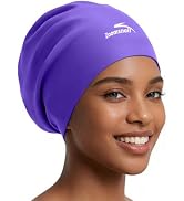 X-Large Silicone Swim Cap for Long Hair, Waterproof Anti-Leak Seal for Braids, Dreadlocks, Weaves...