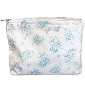 STARDW Aesthetic Floral Makeup Bag Cute Small Cosmetic Bags for Women Girls, Travel Toiletry Bag ...