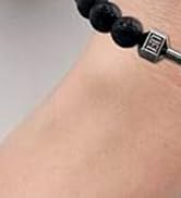 Lava Beads Gym Bracelets for Men - 8mm Lava Rock Bracelet Natural Stone, Men Stretch B...