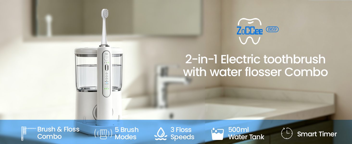 electric toothbrush with water flosser