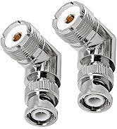 Anina BNC Male to UHF Female SO239 Jack Coax Connector Right Angle RF Antenna Adapter for Ham Rad...