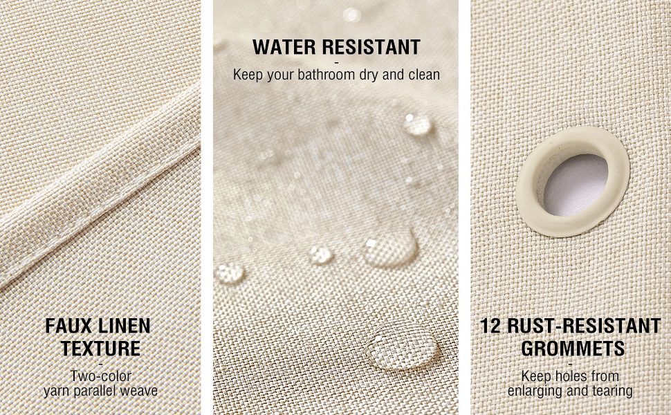 CREAM SHOWER CURTAIN